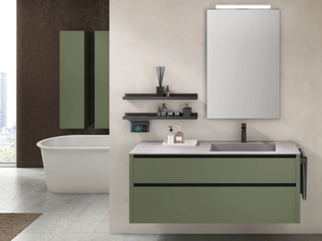 RIVA 07 - Wall-mounted wooden vanity unit with mirror by Gruppo Geromin - view 2